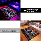 Χαμηλού Κόστους Μαύρο χαλί-blacklight χαλί uv αντιδραστική λάμψη στη σκοτεινή περιοχή χαλί χαλάκι κουζίνας αντιολισθητικό αντιολισθητικό πετρέλαιο χιμπατζήδες dj χαλάκι δαπέδου χαλί σαλονιού χαλάκι εσωτερικού χώρου εξωτερικού
