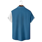 abordables Musique et guitares-Homme Notes de Musique Chemise Chemise Boutonnée Manche Courte Occasionnel Tenue quotidienne Sortir Week-end Automne Col Rabattu Imprimé Boutonné Noir Rouge Marine foncé Bleu Vert