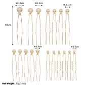 baratos Acessórios de penteados-18 peças de pinos de cabelo de pérola de casamento em forma de u barrette casamento vintage pérola strass pinos de cabelo acessórios para noivas mulheres dama de honra