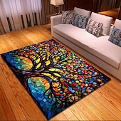billiga Svartljus Mattor-blacklight matta uv-reaktiv glöd i mörkret område matta köksmatta halkfri oljesäker tree of life boho golvmatta vardagsrum matta inomhus utomhusmatta sovrum dekor badrumsmatta entrématta dörrmatta