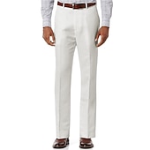 Men's Linen Pants Trousers Dress Pants Summer Pants Pleated Pants Pocket Straight Leg Plain Comfort Soft Formal Business Casual Fashion Classic White Navy Blue Micro-elastic 14