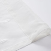 abordables Voilages-Rideau semi-transparent blanc brodé de feuilles, ensemble de rideaux à passe-tringle, panneau de fenêtre, drapé pour chambre de fille/chambre d&#039;enfant/crèche/salon 1 panneau