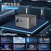 お買い得  プロジェクター-Salange hy350 プロジェクター フル hd 1080p アンドロイド 11.0 LED ホームシアター スマートフォンと互換性あり hdmi usb wifi ミラーリングビーマー
