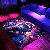 Χαμηλού Κόστους Μαύρο χαλί-blacklight χαλί uv αντιδραστική λάμψη στη σκοτεινή περιοχή χαλί χαλάκι κουζίνας αντιολισθητικό αντιολισθητικό πετρέλαιο χιμπατζήδες dj χαλάκι δαπέδου χαλί σαλονιού χαλάκι εσωτερικού χώρου εξωτερικού