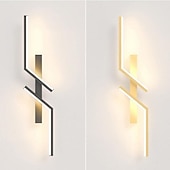 economico Lampade LED da parete-Lampada da parete a led nera moderna lampada da parete lineare in metallo lampada da parete per interni a led applique da parete design a lunga striscia lampada da parete per interni per soggiorno
