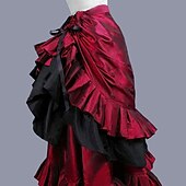 olcso Rokokó-Punk és gótika Viktorijanski Steampunk Női lovaglóruha Nyüzsgő szoknya Fodros Női királyi Álarcos mulatság Színház Dickens események Velencei karnevál Felnőttek Szoknya