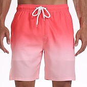 billiga simshorts för män-Herr Boardshorts Badkläder Badshorts Strand Simbassäng Andningsfunktion Snabb tork Löpning Fritid Snörning Elastisk midja Foder Lutning Knelängd Gymnastik Sportkläder Rodnande Rosa Blå Microelastisk