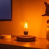 cheap Decorative Lights-Magnetic Levitating Floating Wireless LED Light Bulb Bedside Lamp Magic Desk Lamp Suitable for Room and Office Decoration