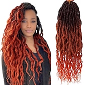 cheap Crochet Hair-Faux Locs Crochet Hair For Black Women Soft Locs 24 Inch Goddess Crochet Hair Curly Ends Dreadlocks Boho Style Synthetic Braiding Hair Extensions