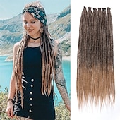 abordables Crocheter les cheveux-Extension Droit Tresses de boîte Cheveux Synthétiques Rajouts de Tresses 20 pièces