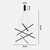 abordables Lustres style Spoutnik-Lampe suspendue LED à intensité variable 3/5/7 têtes, luminaire moderne pour îlot de cuisine, éclairage suspendu réglable pour îlot de cuisine, lustre LED noir pour salle à manger, chambre à coucher