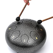 cheap Statues-Alloy Steel Tongue Drum 6 Inch 8 Notes Hand Drums with Bag Sticks Music Book, Sound Healing Instruments for Musical Education Entertainment Meditation Yoga Zen Gifts