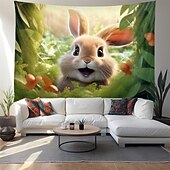 abordables Tapices de vacaciones-Tapiz Colgante Arte de Pared Gran Tapiz Conejo Animal Mural Decoración Fotográfica Fondo Manta Cortina Decoración para el Hogar Dormitorio Sala de Estar