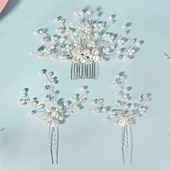 preiswerte Hochzeit Kopfschmuck-Haarkämme Kopfbedeckung Künstliche Perle Aleación Hochzeit Cocktail Elegant Luxus Mit Kunstperlen Pure Farbe Kopfschmuck Kopfbedeckung