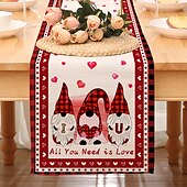 cheap Table Runners-Valentines Day Table Runner Holiday Table Runner Seasonal Farmhouse Burlap Table Cloth for Wedding Anniversary Home Kitchen Dinner Table Party Decor