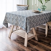 cheap Tablecloth-Nordic Style Thickened Cotton Linen Dining TableCloth, Anti Scalding and Anti Slip Tea TableCloth, Rectangular Desk Mat, TV Cabinet Decorative Cloth