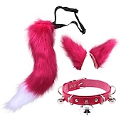 cheap Wearable Accessories-Simulated Plush Beast Ears Halloween Set Beast Tail Jewelry Cos Fox Ear Hair Clip Mantra Exhibition Prop Accessories