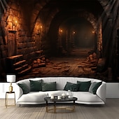 billiga landskap gobeläng-underjordisk grotta hängande gobeläng väggkonst stor gobeläng väggmålning dekor fotografi bakgrund filt gardin hem sovrum vardagsrum dekoration