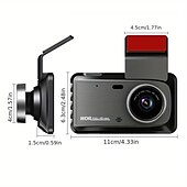 abordables DVR pour voiture-Caméra de tableau de bord 4 pouces pour voiture, dvr 24h hd 1080p, enregistreur vidéo à double objectif 1080p, boîte noire, dashcam de cycle, miroir, enregistreur de conduite