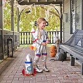 levne halloweenské kostýmy pro páry-astronaut onesies with bag 2 ks dětský chlapecký dívčí cosplay kostým karnevalové představení maškarní jednoduché halloweenské kostýmy světový den knihy