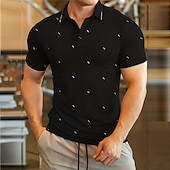 cheap Men&#039;s Printed Polo-Kentucky Derby Men&#039;s Geometric Polo Shirts Golf Shirt Short Sleeve Polo Shirts Collared Shirts Business Casual WorkWear Formal Wear Festival Wear Buttons 3D Print Spring &amp; Summer Black White Pink