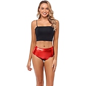 preiswerte Unterteile-Metallisch 1980er Glänzendes Latex-Patent Shorts PU - Leder Figurbetontes Einfarbig Damen Maskerade Party Junggesellinnenabschiedsparty Pride Parade Erwachsene Shorts