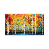 abordables peintures à l&#039;huile d&#039;arbre-Peinture à l&#039;huile faite à la main toile mur art décoration 3d couteau à palette paysage d&#039;érable pour la décoration intérieure roulé sans cadre peinture non étirée