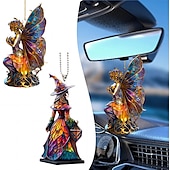 cheap Christmas Tree Ornaments-Christmas Ornament Acrylic 2D Flat Printed Keychain, Optional Acrylic Ornament and Car Rear View Mirror Accessories Memorial Gifts Pack