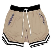 cheap Mens Active Shorts-Men&#039;s Basketball Shorts Gym Shorts Sport Basketball Running Casual Drawstring Elastic Waist Color Block Knee Length Gymnatics Activewear Black White Micro-elastic