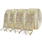 cheap Wearable Accessories-Bling Crystal Drill Rhinestone Shiny Colorful Artificial DiamondCar Sticker Handmade Diy Making Car Decoration 1yard 91cm