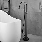 זול ברזים לאמבטיה-ברז לאמבטיה - מינימליסטי מגולוון עומד לבדו שסתום קרמי Bath Shower Mixer Taps