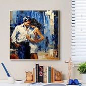 billiga Människomålningar-tango canvas väggkonst handmålad oljemålning romantik dans väggkonst romantik par väggkonst dans par canvas för heminredning utan ram