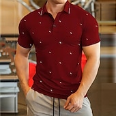 cheap Men&#039;s Printed Polo-Kentucky Derby Men&#039;s Geometric Polo Shirts Golf Shirt Short Sleeve Polo Shirts Collared Shirts Business Casual WorkWear Formal Wear Festival Wear Buttons 3D Print Spring &amp; Summer Black White Pink