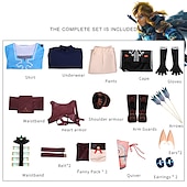 abordables Costumes de manga-La légende de Zelda : les larmes du royaume Lien Manga Costume de cosplay Tenues Costumes de Cosplay Mascarade Plus d&#039;accessoires Costume Pour Homme Femmes Adulte
