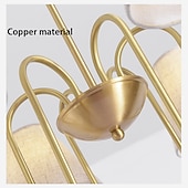 economico Modello sputnik-lampadario sputnik vintage in ottone dorato a 6/8/10 luci paralume unico in tessuto svasato durante la luce lampada da soffitto a collo di cigno in metallo unica per soggiorno corridoio-rame