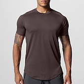 voordelige actieve T-shirts en tanktops voor heren-Voor heren T-shirt Fitnessshirt Basketbalshirt Atletische overhemden Strakke ronde hals Korte mouw Sport &amp; Outdoor Vakantie Uitgaan Casual / Dagelijks Snel Drogend Zweetafvoerend Ademend Zacht Effen