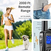 baratos Colares de Treinamento-Coleira de treinamento para cães sem choque Coleira vibratória para cães com alcance de 2.000 pés ipx7 Coleira vibratória à prova d'água para cães sem choque / coleira com controle remoto para 11-110