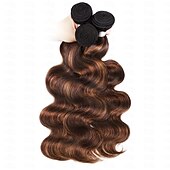 abordables 1 paquet de cheveux humains tisse-1 paquet d&#039;extensions de cheveux humains ondulés T1B-4/30#, 12 à 28 pouces