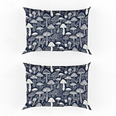 abordables Sábanas y funda de almohada-Juego de 2 fundas de almohada tamaño queen con diseño de setas, funda de edredón estampada, funda de almohada suave y transpirable, funda de almohada decorativa (20 x 30 pulgadas)