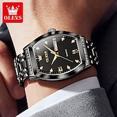 cheap Quartz Watches-OLEVS Men Quartz Watch Fashion Business Wristwatch Luminous Calendar Date Week Waterproof Steel Watch