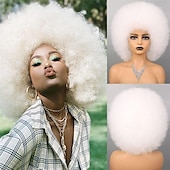 economico Parrucche da festa-parrucche afro rosse per donne nere parrucca senza colla da indossare e andare da 10 pollici parrucche afro ricce parrucche sintetiche color borgogna per feste quotidiane costume cosplay uso