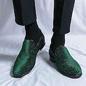 preiswerte Halbformell-Herren Loafer &amp; Slip On Übergrössen Loafer fahren Wanderschuhe Geschäftlich Britisch Hochzeit Party &amp; Abend St. Patricks Day Stoff Schwarz Weiß Blau Frühling Herbst