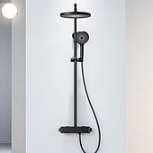 abordables Grifos de ducha-Sistema ducha / Válvula mezcladora termostática Conjunto - Alcachofa incluida Ducha de chorro múltiple Cascada Moderno Galvanizado Apertura Externa Válvula Cerámica Bath Shower Mixer Taps