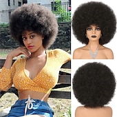 economico Parrucche da festa-parrucche afro rosse per donne nere parrucca senza colla da indossare e andare da 10 pollici parrucche afro ricce parrucche sintetiche color borgogna per feste quotidiane costume cosplay uso