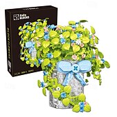 baratos Brinquedos de Montar-Presentes do dia das mulheres buquê de flores conjunto de construção flores casa bonsai plantas com luz led coleção botânica decoração de parede brinquedo de construção criativa presentes do dia das