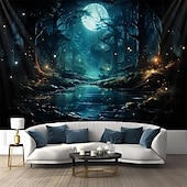 cheap Forest Tapestry-Trippy Forest Hanging Tapestry Wall Art Large Tapestry Mural Decor Photograph Backdrop Blanket Curtain Home Bedroom Living Room Decoration