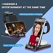 economico Caricabatterie wireless-caricabatterie wireless portatile multifunzionale da tavolo 5 in 1 pieghevole con ricarica rapida verticale
