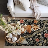 levne Koberce na plochu-inspirovaný william morris fox area kobereček kuchyňská podložka neklouzavá olejivzdorná podlahová podložka obývací pokoj koberec vnitřní venkovní podložka dekorace ložnice koupelna podložka vchod