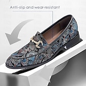 preiswerte Loafer aus hochwertigem Leder-Herren Loafer &amp; Slip On Formelle Schuhe Abendschuhe Leder Italienisches Vollnarbenleder Bequem Rutschfest Slipper Schwarz