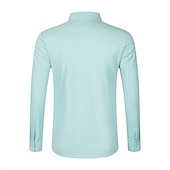 cheap Men's Non Iron Shirts-Men's Dress Shirt Button Up Shirt Plain Wedding Daily Light Blue Black White Pink Long Sleeve Lapel Spring &amp;  Fall Clothing Apparel Collared Shirts